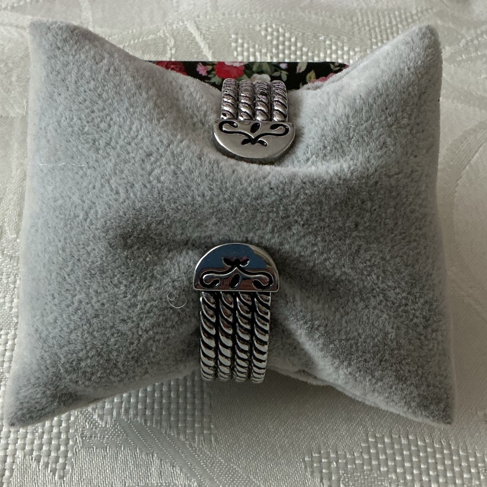 Women’s Rectangle Face Silver Plated Cuff Bangle … - image 4